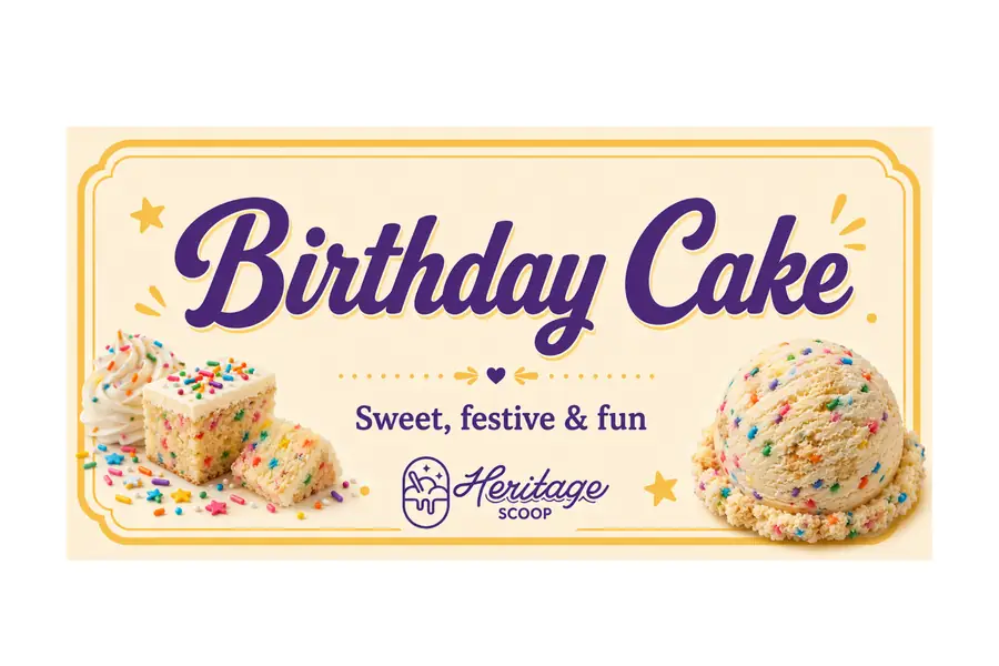 Birthday Cake ice cream at Heritage Scoop