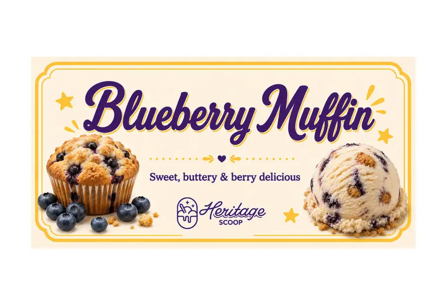 Blueberry Muffin ice cream at Heritage Scoop