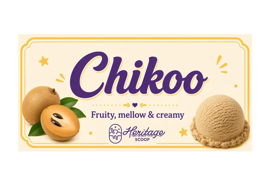 Chikoo ice cream at Heritage Scoop
