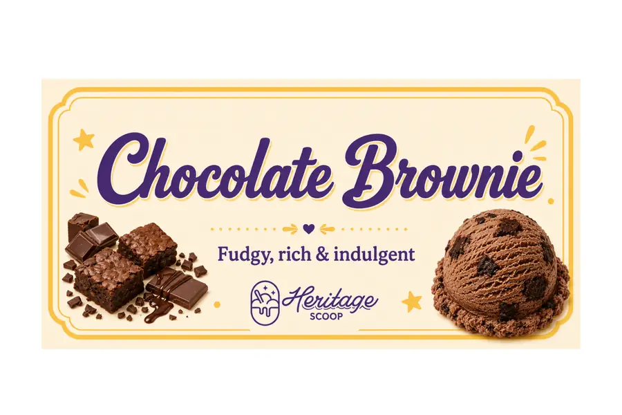 Chocolate Brownie ice cream at Heritage Scoop
