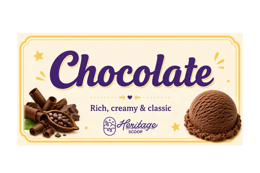 Chocolate ice cream at Heritage Scoop