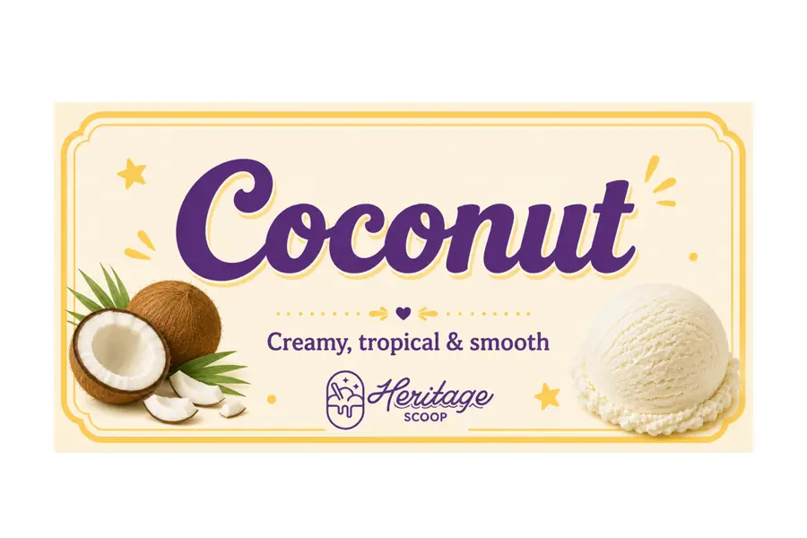 Coconut ice cream at Heritage Scoop