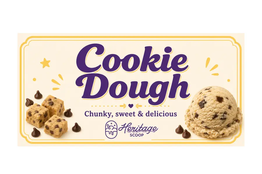 Cookie Dough ice cream at Heritage Scoop