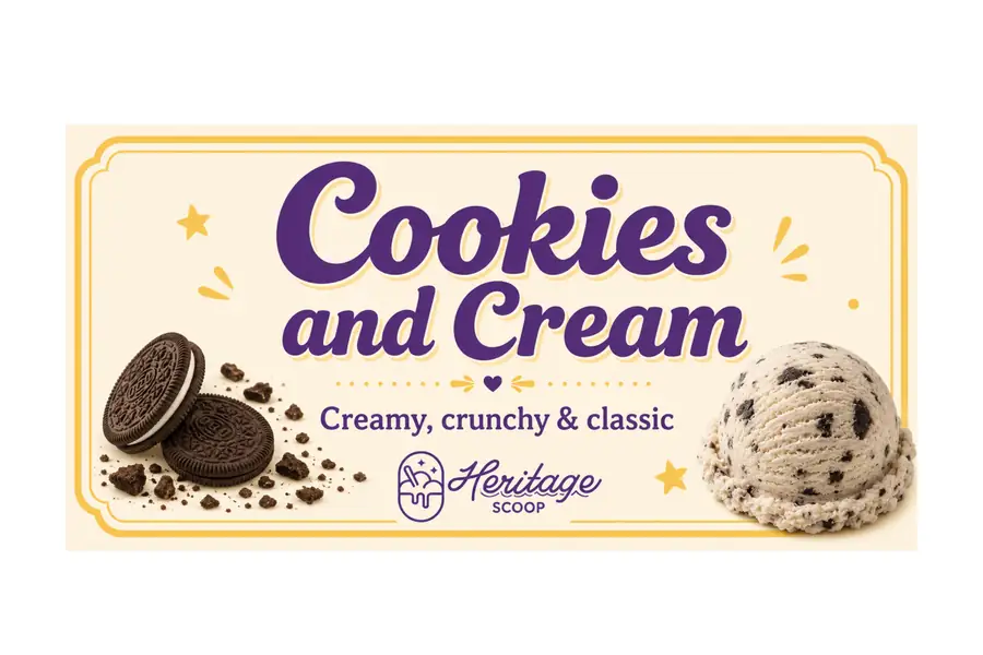 Cookies and Cream ice cream at Heritage Scoop