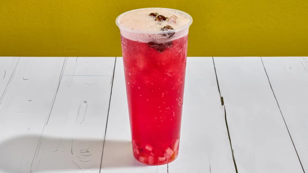 Fruit tea at Heritage Scoop in Denton, Texas