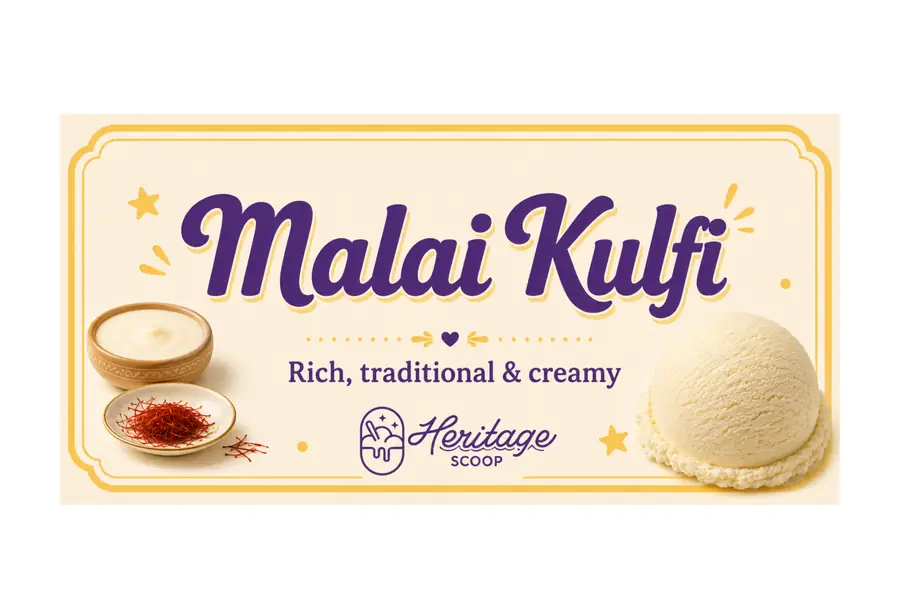 Malai Kulfi ice cream at Heritage Scoop