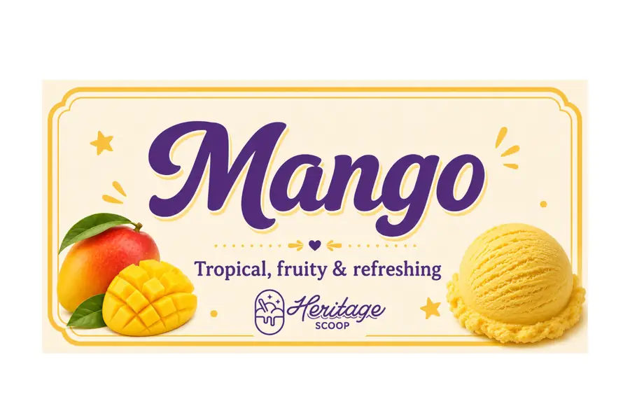Mango ice cream at Heritage Scoop