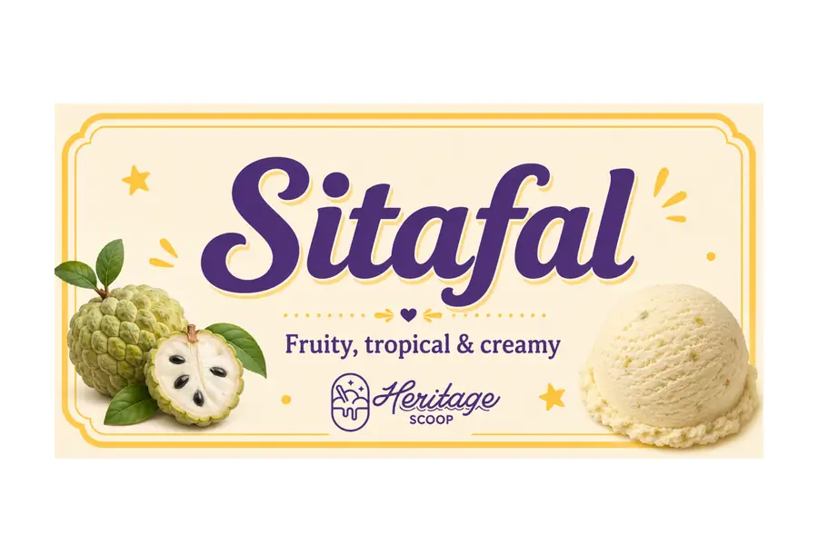 Sitafal ice cream at Heritage Scoop