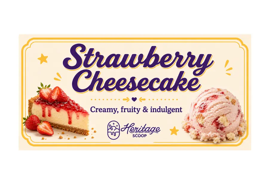 Strawberry Cheesecake ice cream at Heritage Scoop